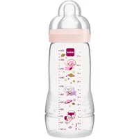 MAM Easy Active Trinkflasche (330 ml), Baby Trinkflasche inklusive MAM Sauger Größe 2 aus SkinSoft Silikon, Milchflasche mit ergonomischer Form, 4+ Monate, Weltall