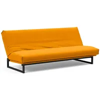 Schlafsofa INNOVATION LIVING TM "Fraction Dauerschlaffunktion, schlicht und elegant, Industriedesign" Sofas Gr. B/H/T: 200cm x 82cm x 95cm, Polyester, gelb (burned curry) bequem, Rückenlehne 3-fach verstellbar