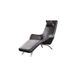 KAWOLA Relaxliege CAVAL Leder dunkelgrau