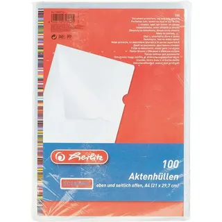 Herlitz Sichthüllen A4 transparent genarbt 0,09 mm, 100 St.