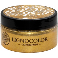 Lignocolor Glitzer Farbe (100 ml, Gold) Möbel und Wände in Glitter Optik, Effektfarbe Glitzereffekt, nicht deckend (transparent), viele Farben