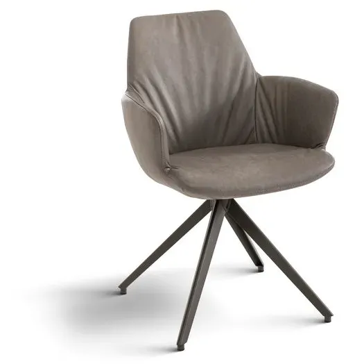 bert plantagie Stuhl Maple Leder Grau Elephant