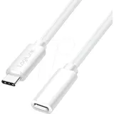 Logilink USB-C® Kabel USB 2.0 USB-C® Stecker, USB-C® Buchse 1.00m Weiß CU0220