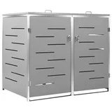 vidaXL Mülltonnenbox für 2 Tonnen 138 x 77,5 x 115,5 cm grau