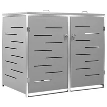 vidaXL Mülltonnenbox für 2 Tonnen 138 x 77,5 x 115,5 cm grau