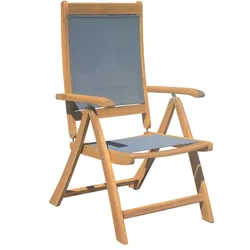 OUTFLEXX Stuhl, natur/grau, Akazie/Textilene, 60x71x107,5cm, geölt, klappbar, FSC®-zertifiziertes Produkt