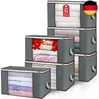 Budding joy 6 Stück 90L Aufbewahrungstasche, Aufbewahrungsbox mit Deckel