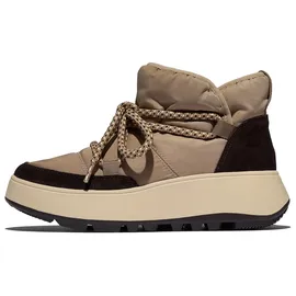 FitFlop F-Mode W/Resistant Biofleece Mesh Flatform BootiesShoe, taupe, 38 EU