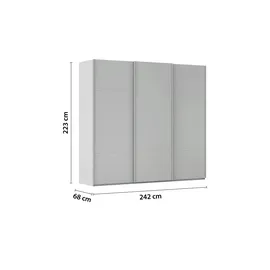 meinSchrank Schwebetürenschrank Regina 242 x 223 x 68 cm Grau