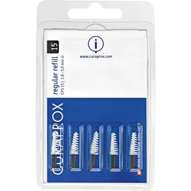Curaprox CPS 15 regular, Refill, 5 Stück, schwarz, konisch, 1.8 mm Durchmesser, 5 mm Wirksamkeit, Nachfüllpackung, ohne Halter
