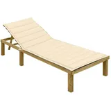 vidaXL Sonnenliege mit Creme Auflage Imprägniertes Kiefernholz