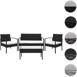 MCW Poly-Rattan Garnitur F56 4-tlg. Schwarz