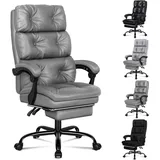 luxuskollektion Bürostuhl Leder Grau