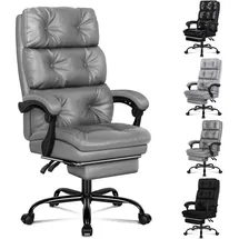luxuskollektion Bürostuhl Leder Grau