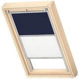 VELUX Original Dachfenster Duo Verdunkelungsrollo für P08, Dunkelblau, mit Grauer Führungsschiene