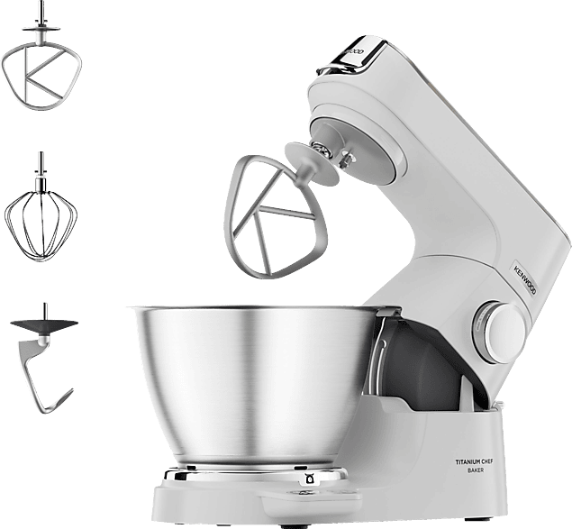 KENWOOD Titanium Chef Baker KVC65.001WH Küchenmaschine Weiß (Rührschüsselkapazität: 5 l, 1200 Watt)