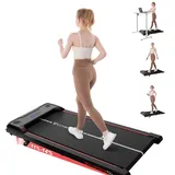 CITYSPORTS Laufband mit Steigung,  Walking Pad mit 11 %–14 % Neigung, LED-Anzeige & Lichteffekt, 1–6 km/h, Laufband für Zuhause & Büro mit Fernbedienung (Red)