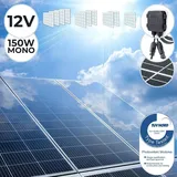 Solarpanel Monokristallin - 150 W, 18 V für 12 V Batterien, Photovoltaik, Ladekabel, Silizium - Solarzelle, Solaranlage für Wohnwagen, Camping, B...