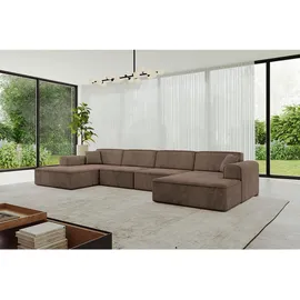 altdecor Wohnlandschaft IREA-U2-v3 - 386x165x77 cm Braun