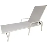 Strandliege weiß, Gestell aus Stahl, Sitzfläche aus PVC und Polyester, Varadero Esté