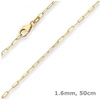 Schmuck Krone Goldkette 1,6mm Ankerkette weit aus 585 Gelbgold 50cm, Gold 585 goldfarben