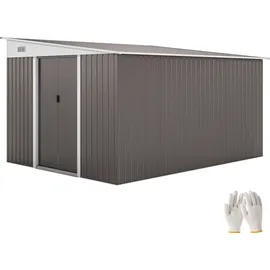 Outsunny Gerätehaus Stah 2,8 x 3,4 m Grau