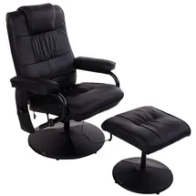 Homcom Massagesessel mit Hocker Kunstleder 84 x 95 x 77 cm Schwarz
