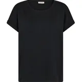 Freequent T-Shirt "FQJOKE", Damen, Gr. XXL, schwarz, Jersey, Obermaterial: 50% Modal, 45% Baumwolle, 5% Elasthan, unifarben, bequem hüftlang, Rundhals, Shirts T-Shirt, bequem geschnitten, mit Ärmelaufschlag