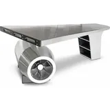 Casa Padrino Vintage Flieger Schreibtisch Silber 230 x 120 x H. 80 cm - Aluminium Flugzeug Design Bürotisch - Aluminium Flugzeug Büro Möbel