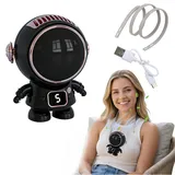 Fancysky Tragbarer Nackenventilator, Mini Ventilator, Halsventilator, Astronaut Design, 5 Stufen, Leiser USB Wiederaufladbarer Nackenlüfter, Freihändig für Reisen, Büro, Outdoor