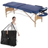 Mucola Massageliege Massageliege 3 Zonen Blau Massagebank Tasche Kosmetikliege Massagebett (Komplett Set, 2-St., Liege mit Transporttasche), einfacher Transport blau