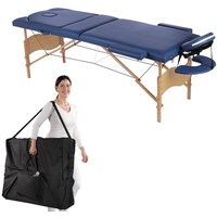 Mucola Massageliege Massageliege 3 Zonen Blau Massagebank Tasche Kosmetikliege Massagebett (Komplett Set, 2-St., Liege mit Transporttasche), einfacher Transport blau