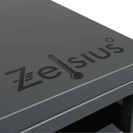 Zelsius Mülltonnenbox für eine Mülltonne Anthrazit RAL 7016 Tür in dunkelgrauer Holzoptik