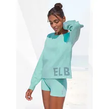 ELBSAND Strickpullover, aus hochwertigem Strick mit eingestricktem Logo, Loungewear, blau