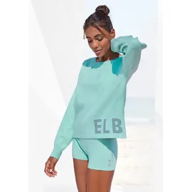 ELBSAND Strickpullover, aus hochwertigem Strick mit eingestricktem Logo, Loungewear, blau