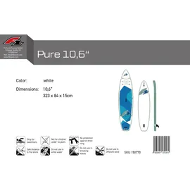 F2 SUP Board Stand Up Paddle Board Pure 323 x 0,11 m weiß