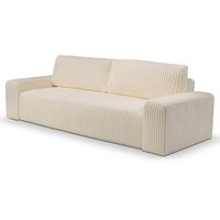 WERK2 Schlafsofa »Hugo«, Design 2-Sitzer Sofa in Cord mit Schlaffunktion & Bettkasten, beige