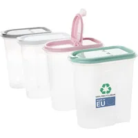 Centi 4er set,Schüttdosen 2 Liter, transparent mit Klappdeckeln -
