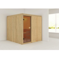 KARIBU Sauna »Oulu«, für 5 Personen, ohne Ofen - beige