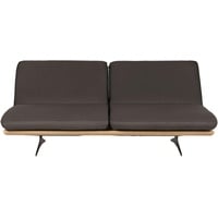 Dieter Knoll Schlafsofa Palermo, Dunkelbraun, Holz, Leder, Echtleder, Eiche, massiv, Uni, 2-Sitzer, 204x92x90 cm, Stoffauswahl, Schlafen auf Sitzhöhe, Rücken echt, Wohnzimmer, Sofas & Couches, Wohnlandschaften, Ledersofas