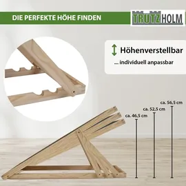 Baumarktplus Hunderampe Echtholz 104x35 cm höhenverstellbar & klappbar 35 kg Tragkraft weiche Filz-Lauffläche