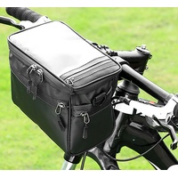 Zbcmc Lenkertasche Fahrrad 5L Wasserdicht Fahrradtasche Lenker Vorne mit Abnehmbarem Schultergurt für ebike Mountainbike Rennrad,Leicht zu befestigen (Schwarz, 5L)