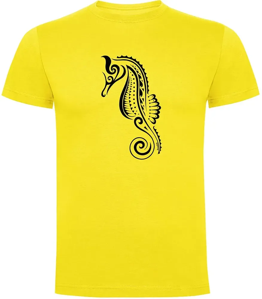 Kruskis Seahorse Tribal Kurzarm-t-shirt - Yellow - 3XL