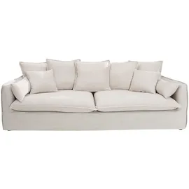 Riess-Ambiente 3er Sofa HEAVEN - 200cm natur Leinenstoff Federkern abnehmbarer Bezug Hussensofa