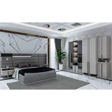 Modernes Designer-Schlafzimmer in Grau mit LED und Glaselementen