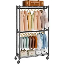 Vevor Garderobenständer Rollbar Schwarz