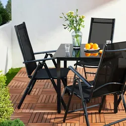 CASARIA® Aluminium Sitzgruppe Bern 8+1 klappbare Hochlehner Anthrazit