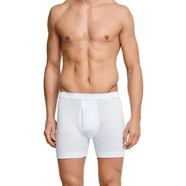 SCHIESSER Herren Boxershorts mit Eingriff - "Essentials", Unterhose, Doppelripp, Baumwolle Weiß XL