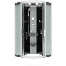 AcquaVapore D58-53M0 Komplettdusche mit 2K Scheiben Versiegelung 90 x 90 cm Schwarz Sicherheitsglas ESG