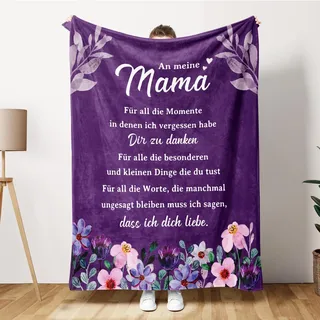 Gowelly Weihnachten Geschenk Mama Kuscheldecke Flauschig An Meine Mama, Geburtstagsgeschenk für Mama, Geschenke für Mama zum Geburtstag, Mama Geschenk, Mutter Geschenk 127 x 153 cm